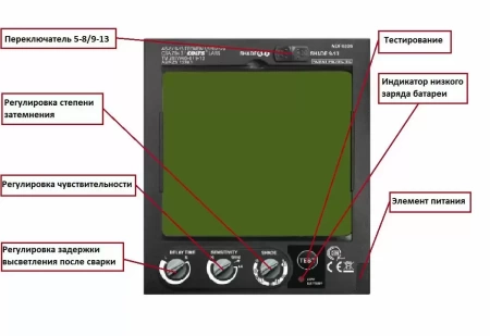 Сварочная маска с автоматическим светофильтром (АСФ) Хамелеон Tecmen ADF 820S TM16 черная