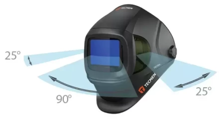 Сварочная маска с автоматическим светофильтром и подачей воздуха Tecmen TM1000 черная с PAPR